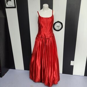 Gunne Sax Red Vampire Dress